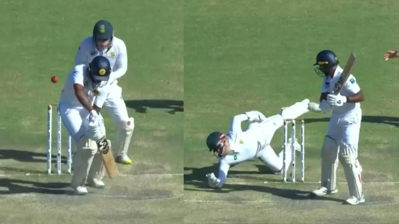 Kyle Verreynne takes a blinder to remove Kamindu Mendis in 2nd Test