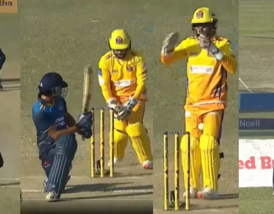 Keeper Binod Bhandari outsmarts batter Bipin Sharma with a stunning stumping during NPL 2024.webp