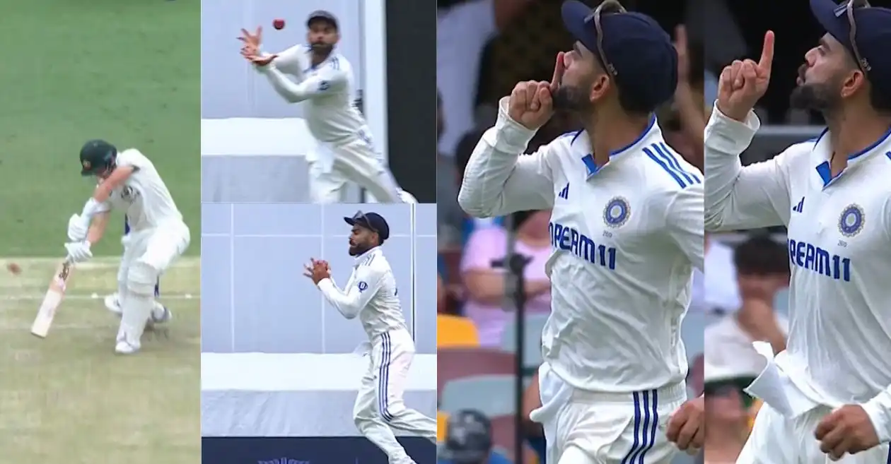 Virat Kohli silence celebration after taking Marnus Labuschagne catch.webp